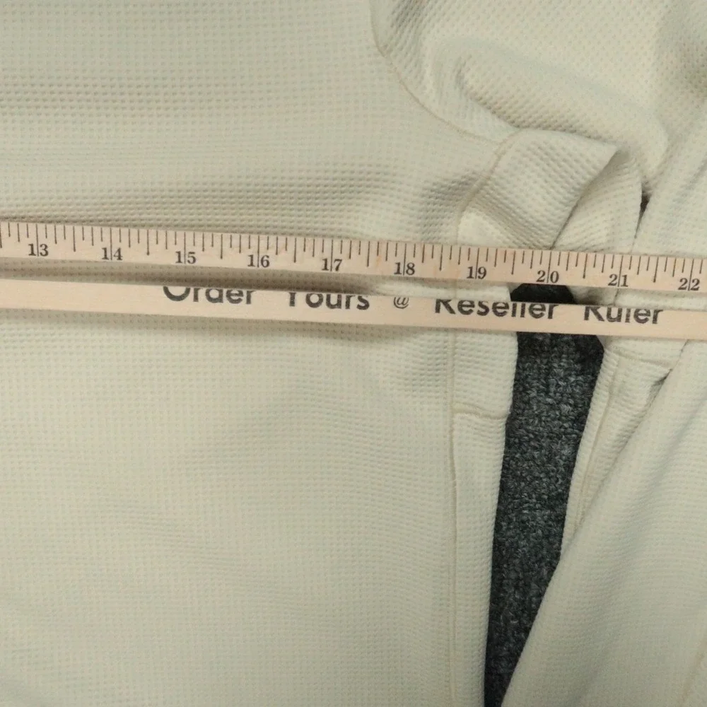 Lululemon Hoodie Men Medium Natural Ivory Shift Stitch Snap Pullover Long Sleeve